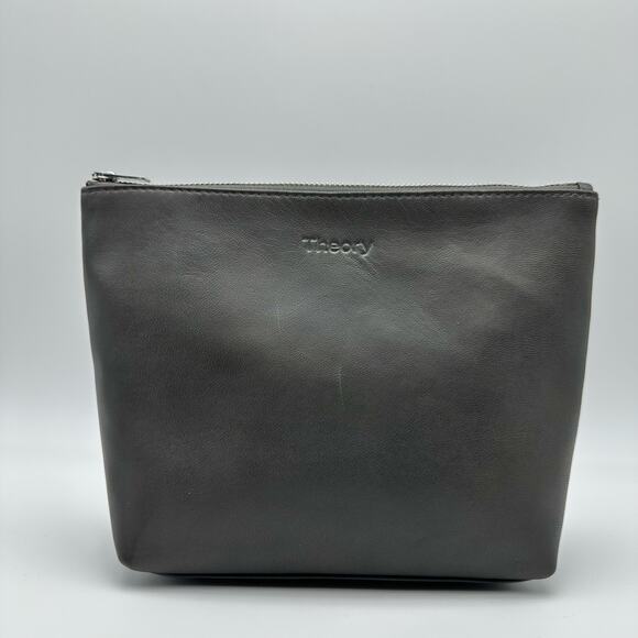 NWT Theory Dark Sojourn Washed Leather Pouch/Clutch